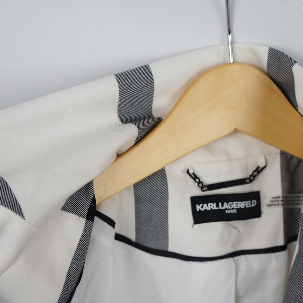 Karl Lagerfeld Signature Windowpane Blazer, Size 12 - Picture 7 of 12